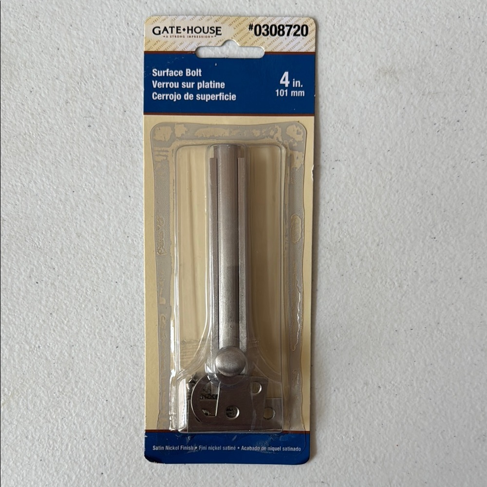 Gatehouse Satin Nickel Surface Bolt
